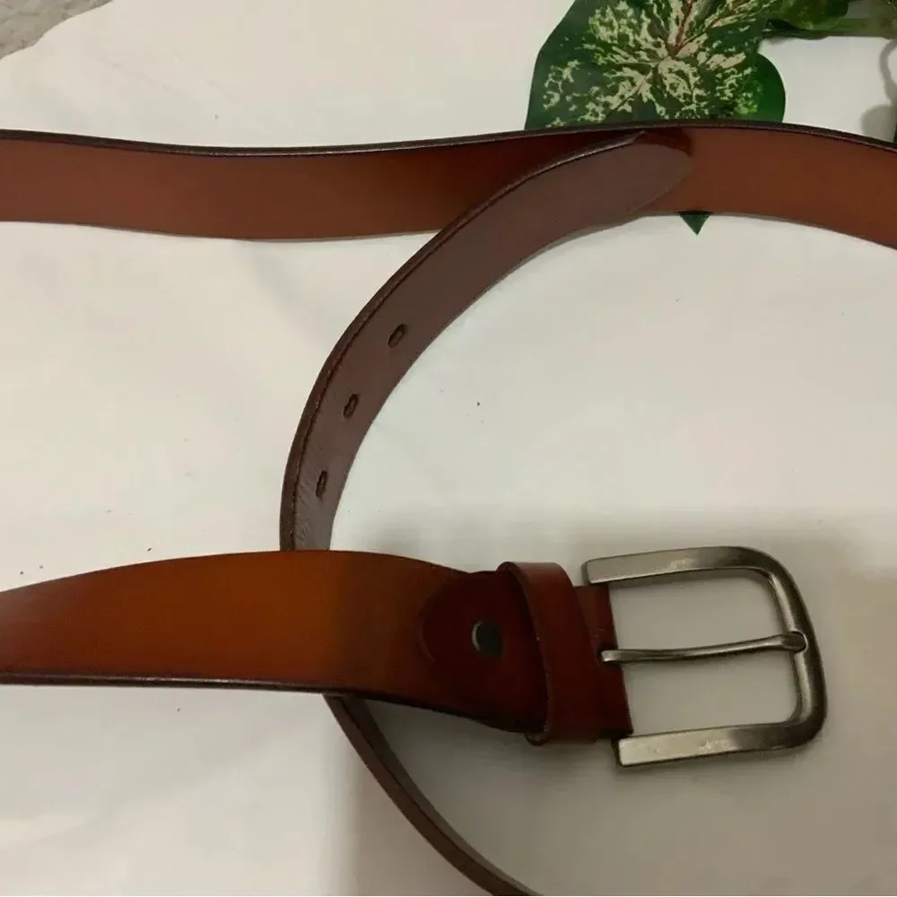 New TONLY MONDERS Belt Men’s sz 48 Brown Leather length: 60” buckle included
